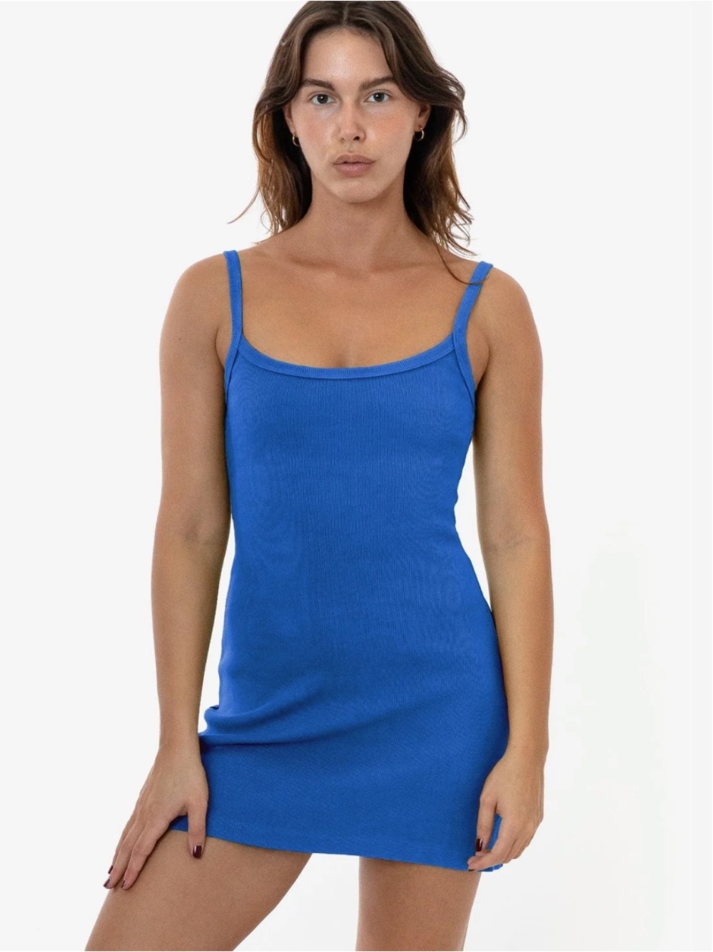 Los Angeles Apparel Cobalt Blue Spaghetti-Strap Mini Dress